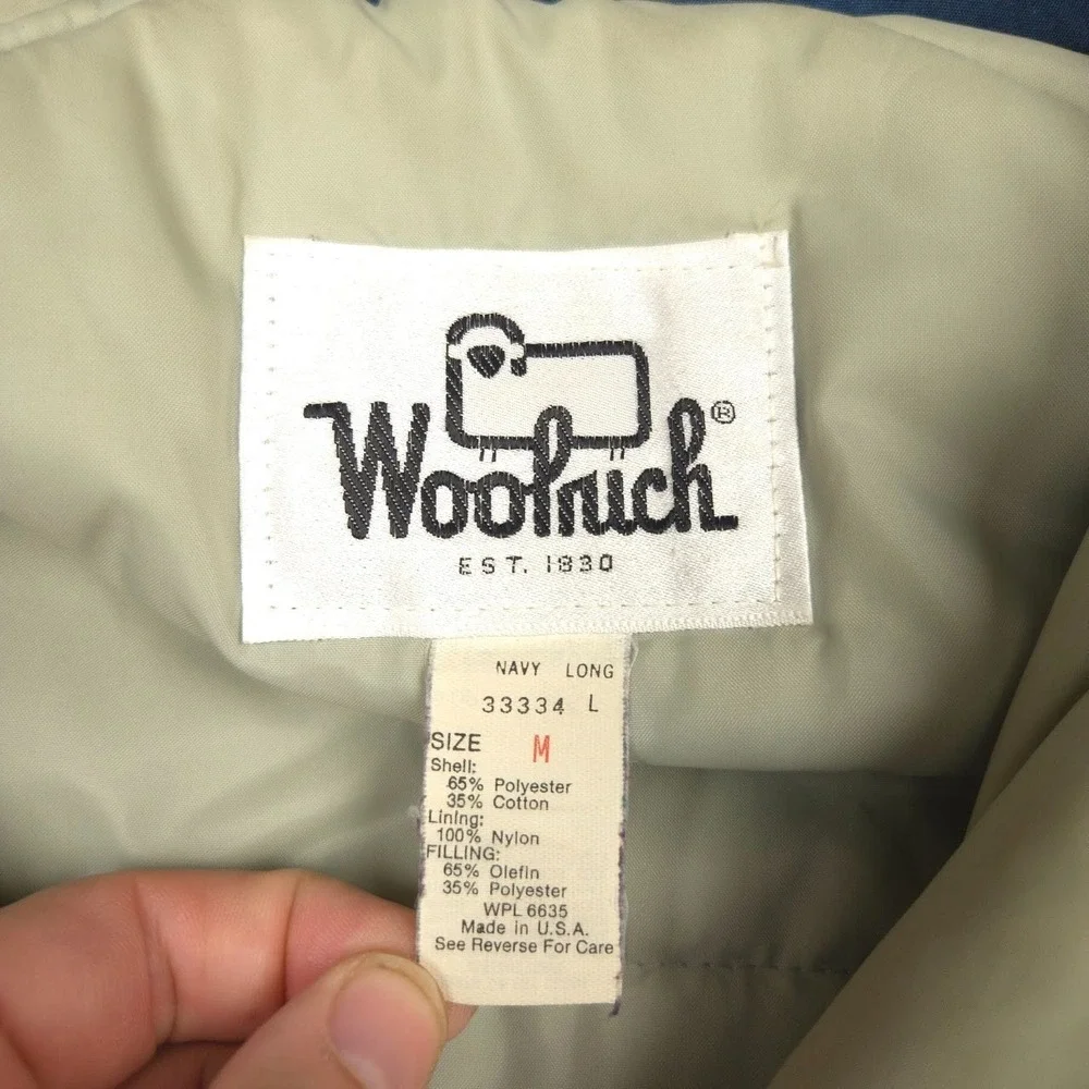 Vintage Woolrich USA Made Parka Jacket Navy Utility Field Coat M 90s Insulated - Picture 5 of 12